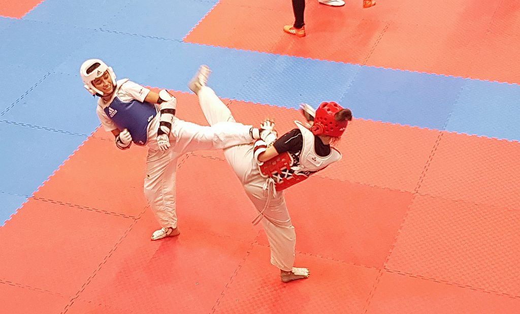 Foto: Wettkampftraining Kyorugi, Carmina Presinszky von DOJANG Wien Taekwondo