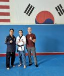 Foto: Sangjae Lee (Dowongyuleui USA), Carmina Presinszky, Peter Nestler (DOJANG Wien Taekwondo)
